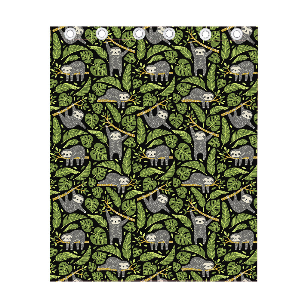 Tropical Sloth Pattern Print Curtain