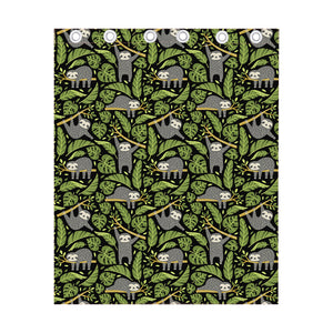 Tropical Sloth Pattern Print Curtain