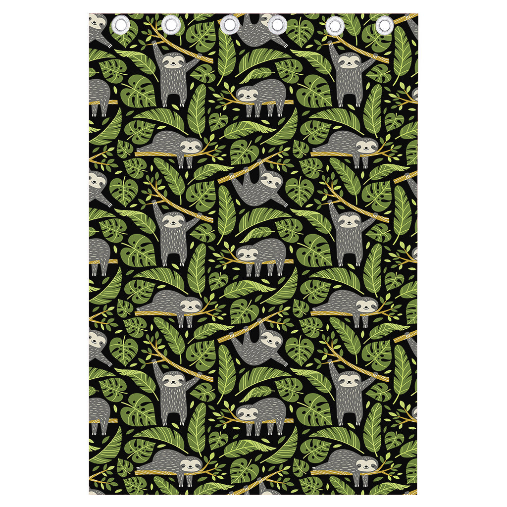 Tropical Sloth Pattern Print Curtain