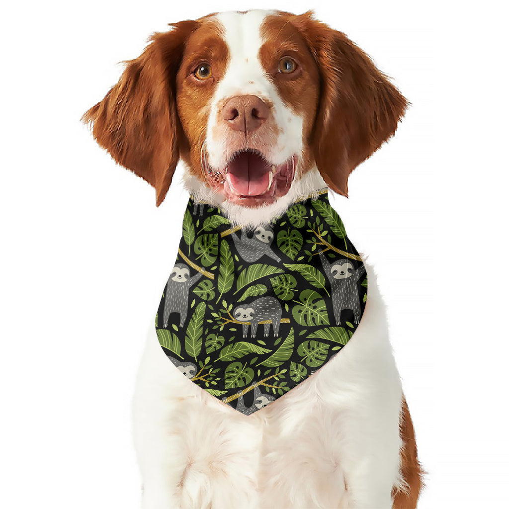 Tropical Sloth Pattern Print Dog Bandana