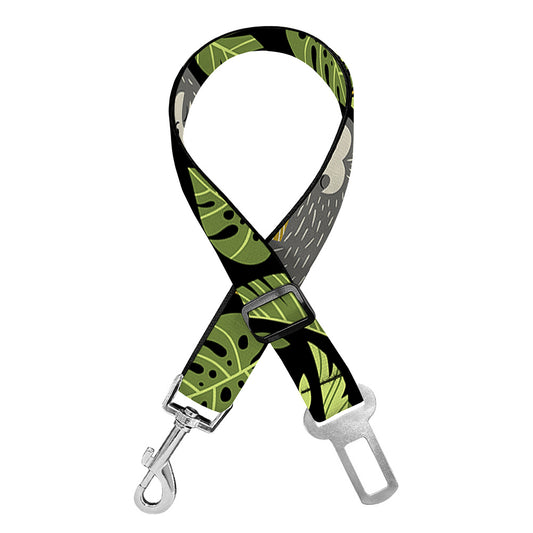 Tropical Sloth Pattern Print Dog Seat Belt