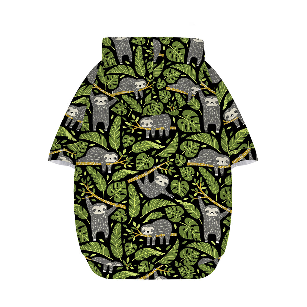 Tropical Sloth Pattern Print Dog Zip Up Hoodie