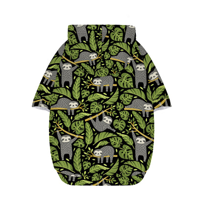 Tropical Sloth Pattern Print Dog Zip Up Hoodie
