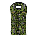 Tropical Sloth Pattern Print Double Neoprene Wine Tote