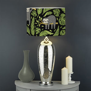 Tropical Sloth Pattern Print Drum Lamp Shade