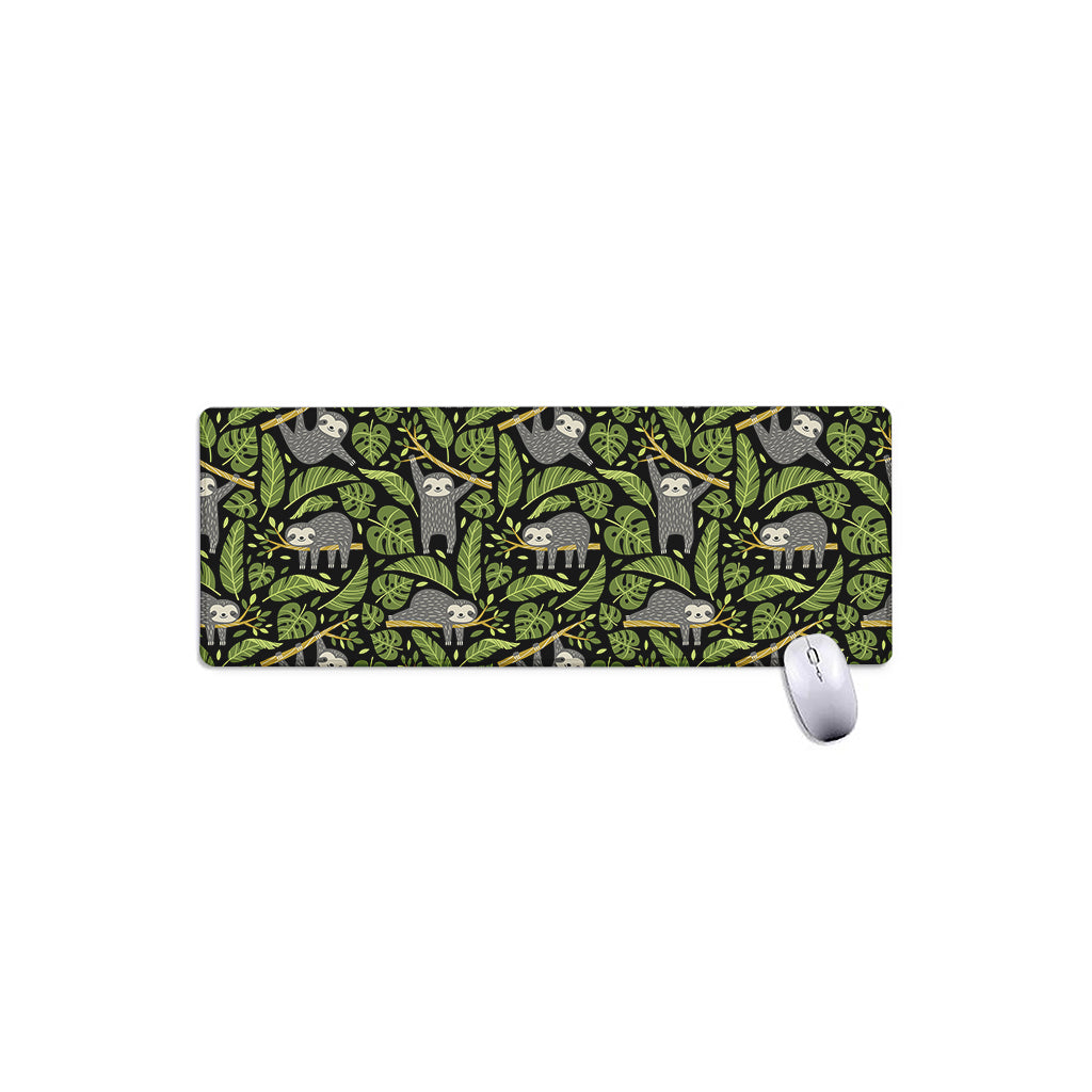 Tropical Sloth Pattern Print Extended Mouse Pad