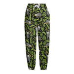 Tropical Sloth Pattern Print Fleece Lined Knit Pants