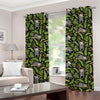 Tropical Sloth Pattern Print Grommet Curtains