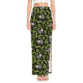 Tropical Sloth Pattern Print High Slit Maxi Skirt