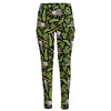 Tropical Sloth Pattern Print High-Waisted Pocket Leggings