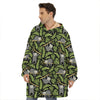 Tropical Sloth Pattern Print Hoodie Blanket