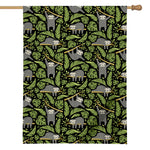 Tropical Sloth Pattern Print House Flag