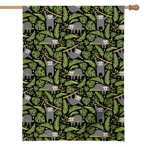 Tropical Sloth Pattern Print House Flag