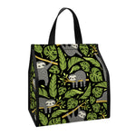 Tropical Sloth Pattern Print Insulated Lunch Tote