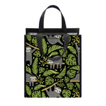 Tropical Sloth Pattern Print Insulated Lunch Tote
