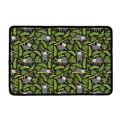 Tropical Sloth Pattern Print Kitchen Mat