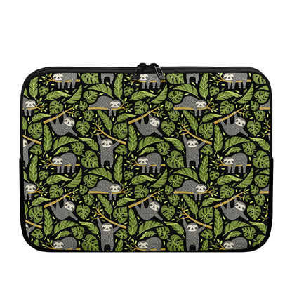 Tropical Sloth Pattern Print Laptop Sleeve