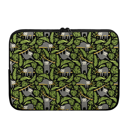 Tropical Sloth Pattern Print Laptop Sleeve