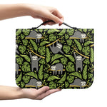 Tropical Sloth Pattern Print Leather Bible Cover