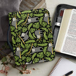 Tropical Sloth Pattern Print Leather Bible Cover