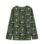 Tropical Sloth Pattern Print Long Sleeve Short Coat