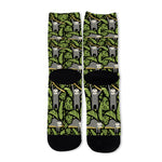 Tropical Sloth Pattern Print Long Socks