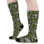 Tropical Sloth Pattern Print Long Socks