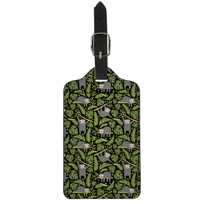 Tropical Sloth Pattern Print Luggage Tag