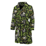 Tropical Sloth Pattern Print Men's Bathrobe