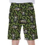 Tropical Sloth Pattern Print Men's Beach Shorts