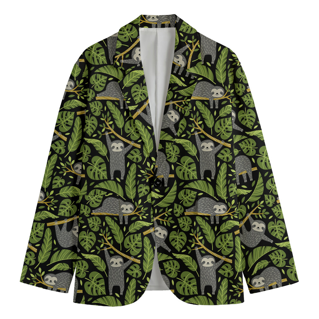 Tropical Sloth Pattern Print Men's Blazer