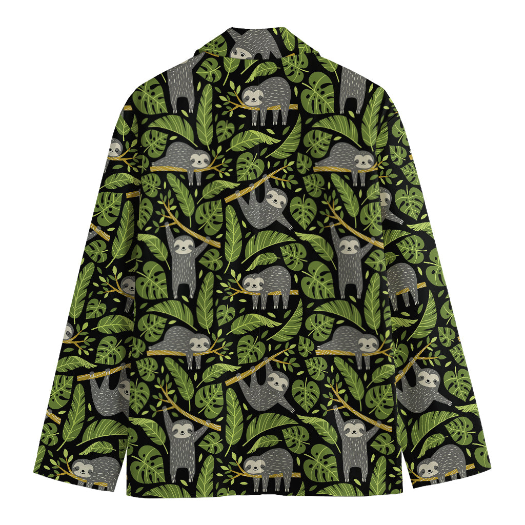 Tropical Sloth Pattern Print Men's Blazer