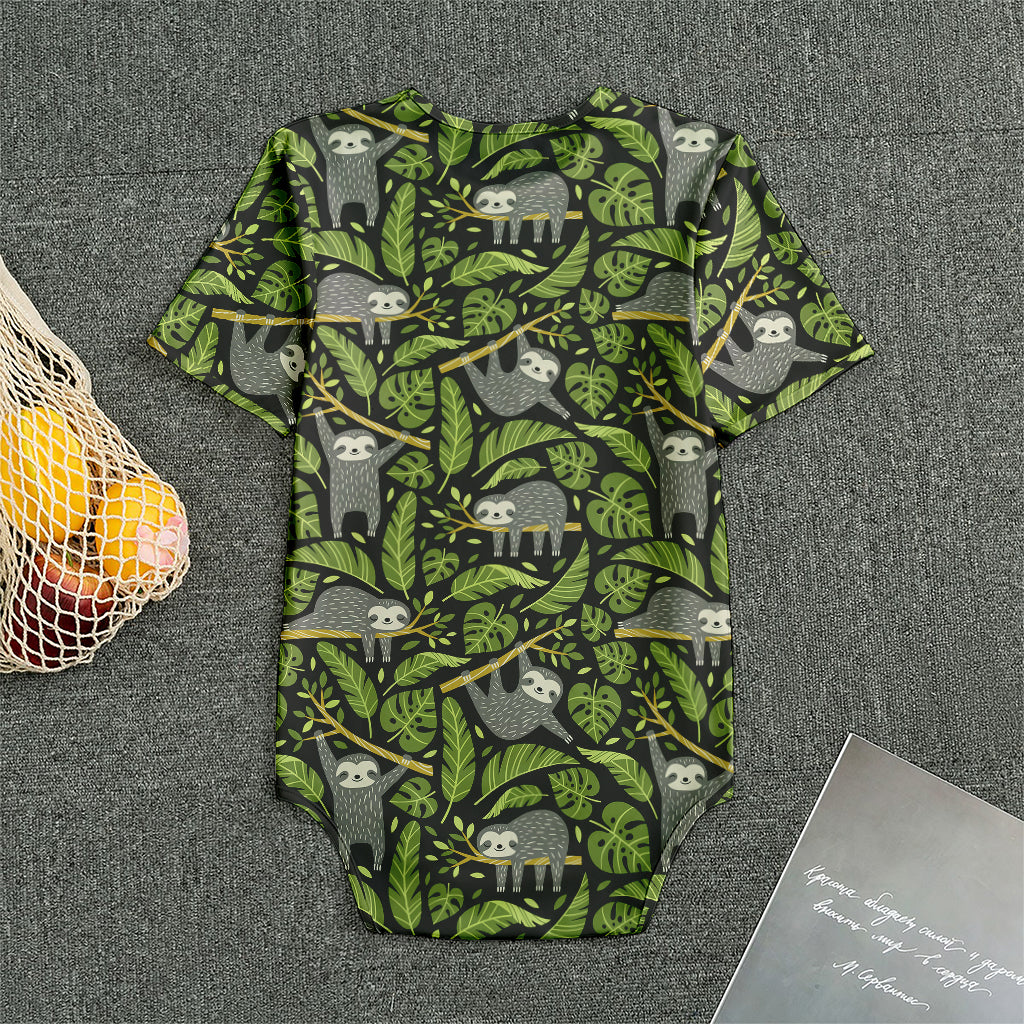 Tropical Sloth Pattern Print Men's Bodysuit