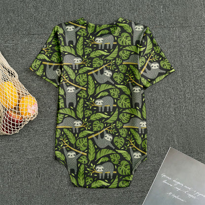 Tropical Sloth Pattern Print Men's Bodysuit