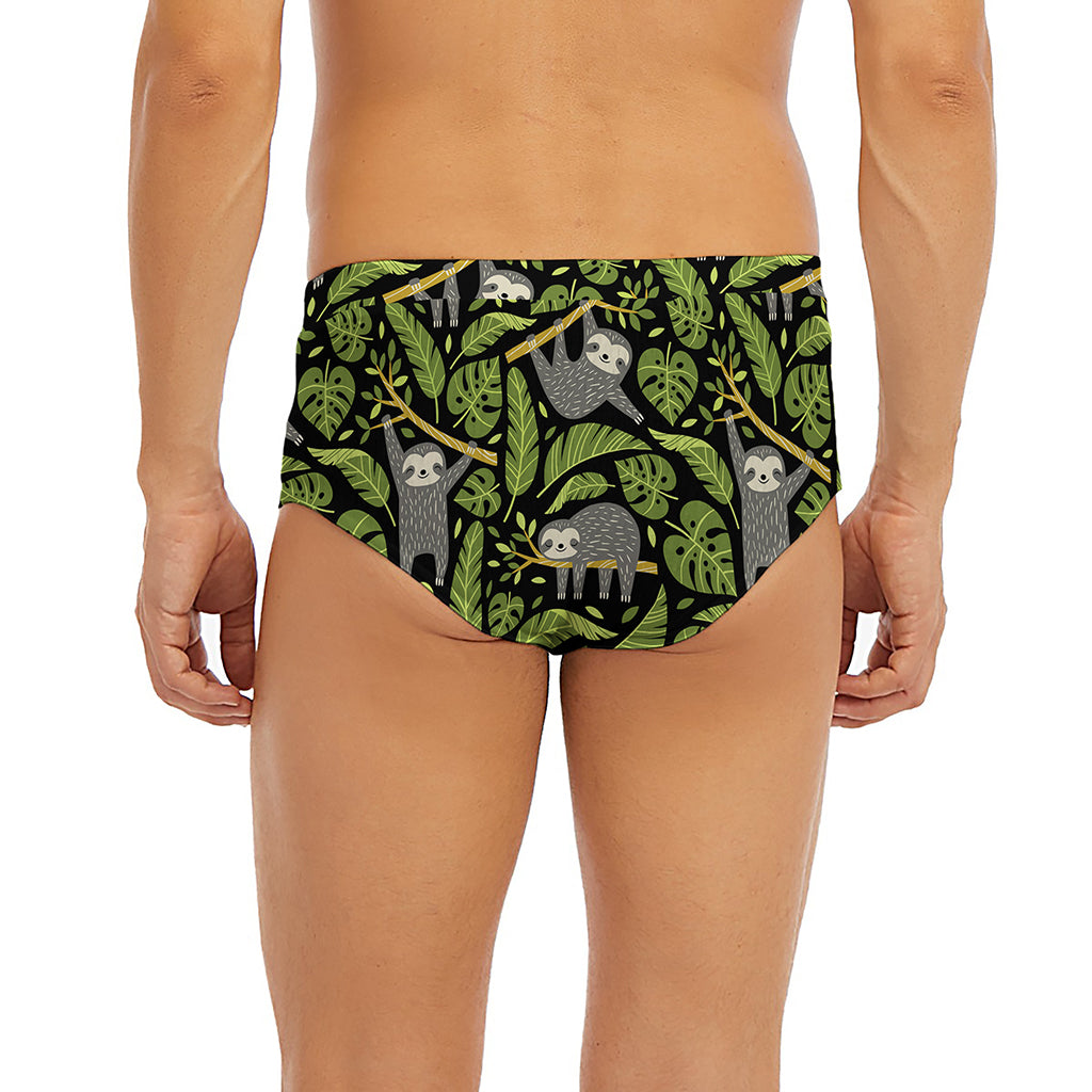 Tropical Sloth Pattern Print Men's Briefs