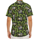 Tropical Sloth Pattern Print Men's Deep V-Neck Shirt