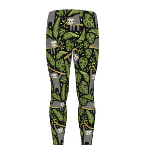 Tropical Sloth Pattern Print Men's leggings