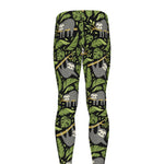 Tropical Sloth Pattern Print Men's leggings