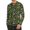 Tropical Sloth Pattern Print Men's Long Sleeve Rash Guard