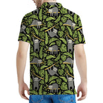 Tropical Sloth Pattern Print Men's Polo Shirt