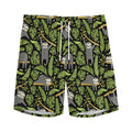 Tropical Sloth Pattern Print Men's Athletic Shorts