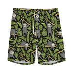 Tropical Sloth Pattern Print Men's Sports Shorts