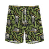 Tropical Sloth Pattern Print Men's Sports Shorts