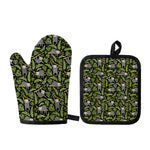 Tropical Sloth Pattern Print Oven Mitt And Pot Holder Set