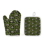 Tropical Sloth Pattern Print Oven Mitt And Pot Holder Set