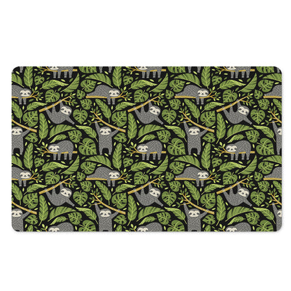 Tropical Sloth Pattern Print Polyester Doormat