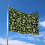 Tropical Sloth Pattern Print Polyester Flag