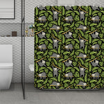 Tropical Sloth Pattern Print Polyester Shower Curtain