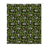 Tropical Sloth Pattern Print Polyester Shower Curtain