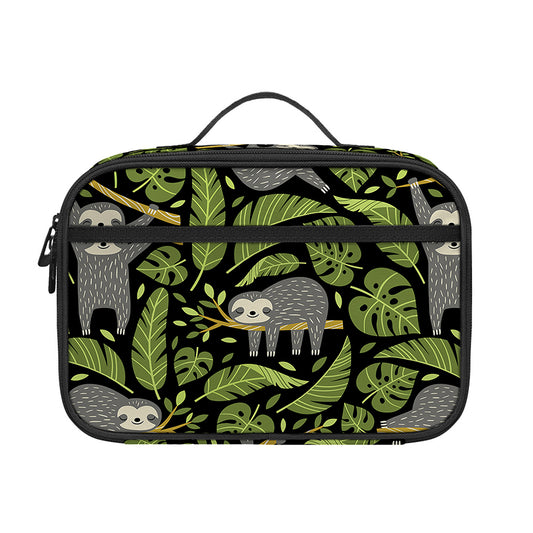 Tropical Sloth Pattern Print Portable Lunch Bag